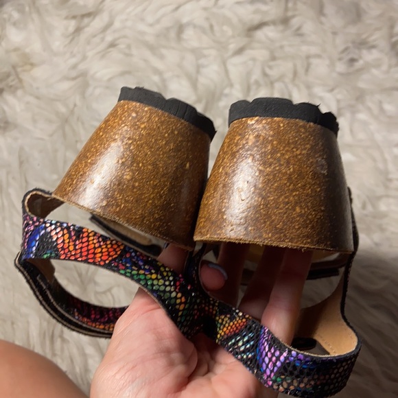 Like new Spring Step Charanga Wedge Sandals Multi color Leather - Picture 9 of 13